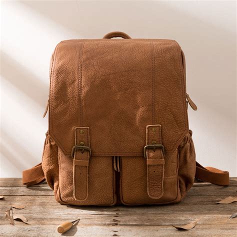 Cool Brown Mens Leather Backpacks Travel Backpacks Laptop Backpack for – iwalletsmen