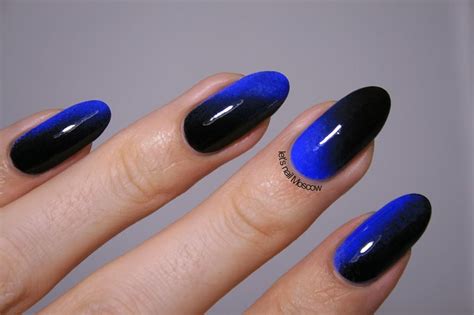 Blue & Black Ombre Nails | Ombre nail art designs, Nail art ombre, Blue nails