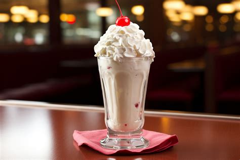 Classic Vanilla Milkshake with Whipped Cream and Cherry in Vintage Diner Setting - Free Image ...