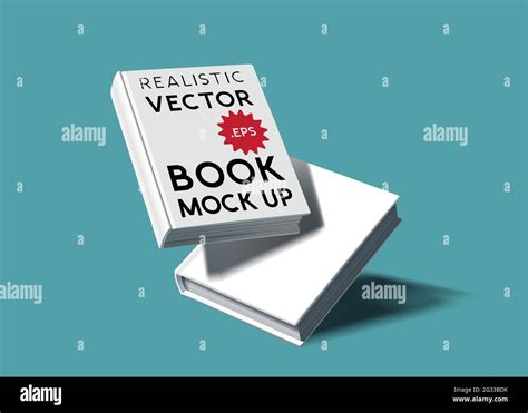 A set of two blank realistic hardcover book mock ups. E-Book marketing template vector ...