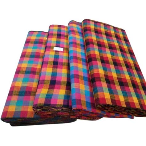 For Dress Handloom Cotton Fabric, Check/stripes at Rs 55/meter in Vrindavan