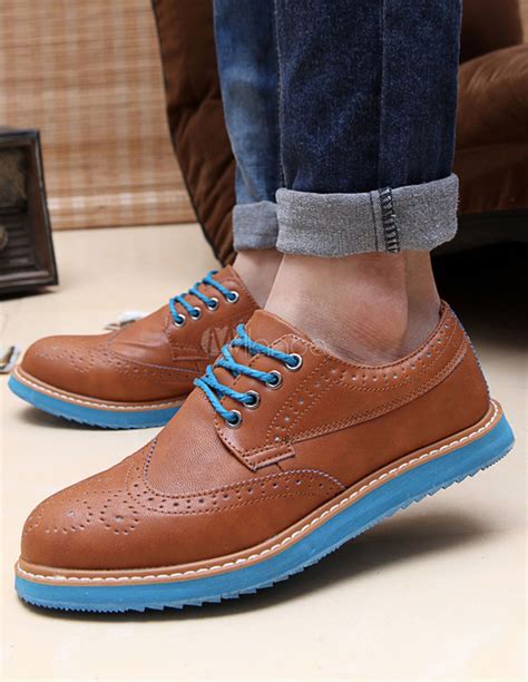 Light Brown Strappy Color Block Round Toe Leather Smart Casual Shoes for Men - Milanoo.com