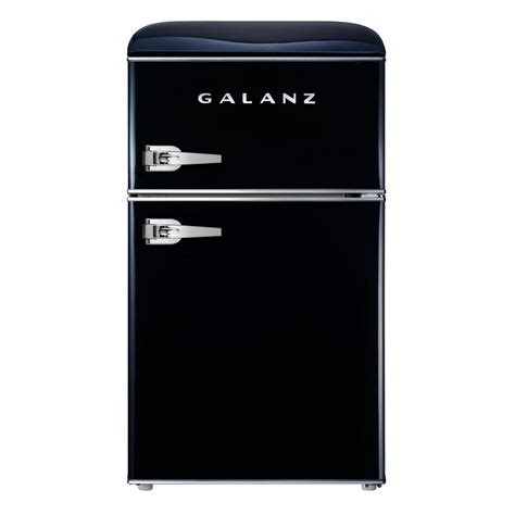 Galanz 3.1 cu. ft. Retro Mini Fridge with Dual Door True Freezer in Black-GLR31TBKER - The Home ...