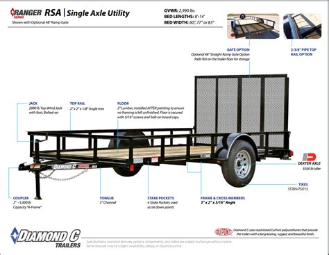 Diamond C Single Axle Utility Trailers