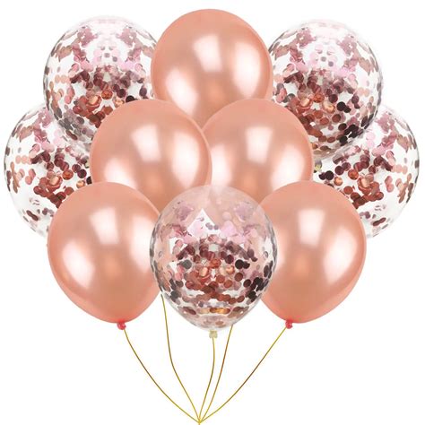 Mix Rose Gold Confetti Latex Balloons Pink 12 Inches Party Balloons For Baby Shower Bridal ...