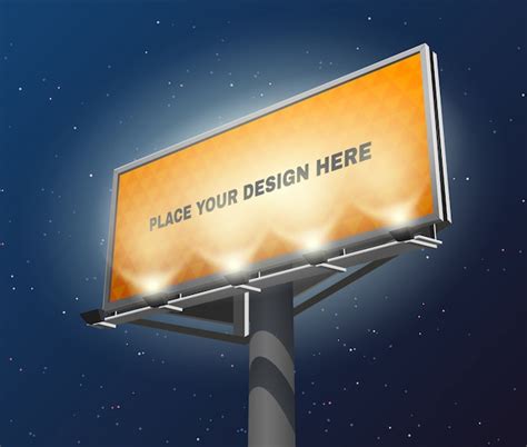 Billboard lighted night image | Free Vector