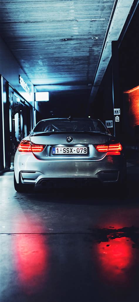 Silver BMW M3 At Night 4K Phone Wallpaper