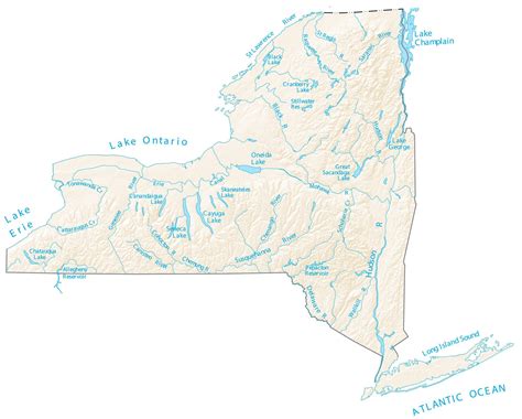 New York State Map Rivers - Fallon Selestina