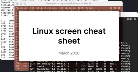 Linux screen cheat sheet