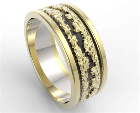 Hammered Gold Wedding Band Mens | Vidar Jewelry - Unique Custom ...