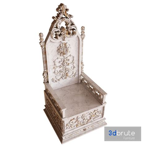 Stone throne with carved elements 3d model Buy Download 3dbrute