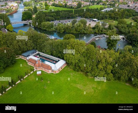 Aerial View of the Thames Lido in Reading Stock Photo - Alamy