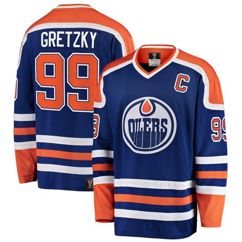 OILERS D'EDMONTON - CHANDAIL RÉPLIQUE HÉRITAGE WAYNE GRETZKY #99 BLEU ...