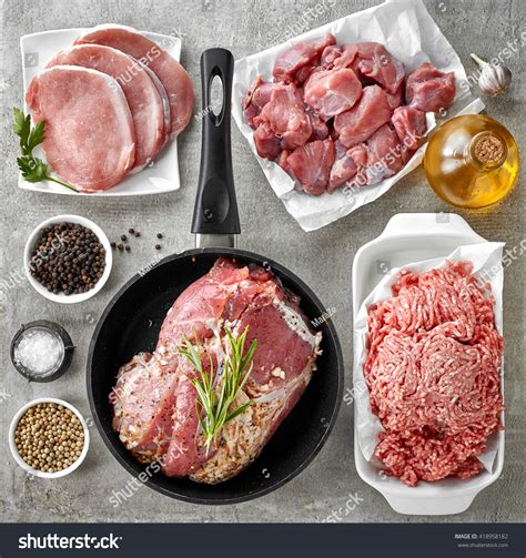 Different Types Fresh Raw Meat On Stock Photo (Edit Now) 418958182