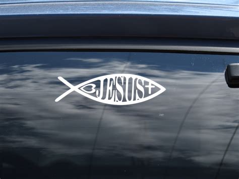 Christian Car Decal Ichthys Symbol Jesus Fish Decal - Etsy