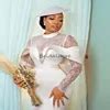 2023 African Short Wedding Dress Long Sleeve Tea Length Boho Bride Gown ...