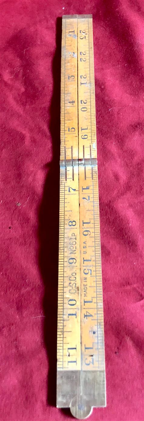 Vintage Chapin-Stephen Co Wooden 24 Inch Folding Ruler - No 61 -Circa 1901-1927