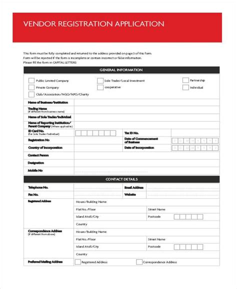 FREE 8+ Vendor Registration Forms in PDF | Excel | MS Word