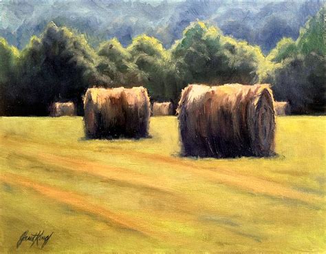 Hay Bales Painting by Janet King