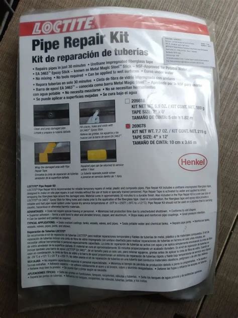 Adhesives Loctite Pipe Repair Kit, For Industrial, Packaging: Bag at Rs ...