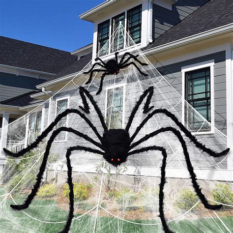 Amazon.com: Unomor Halloween Spider Web Decorations with 200’’ Spider Web, 78’’ Giant Spider, 24 ...