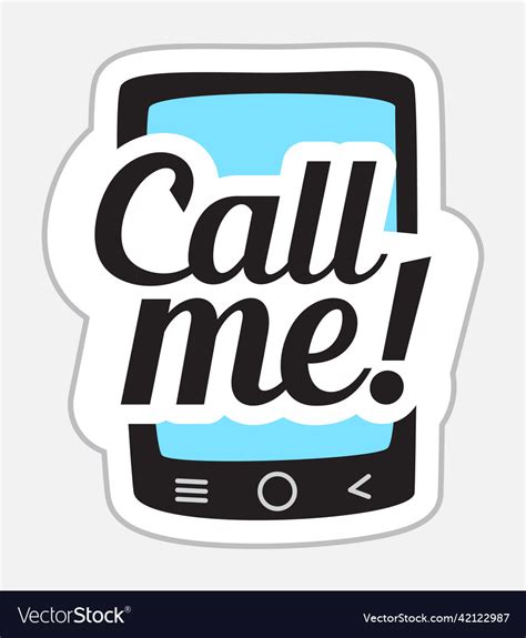 Call me sticker in retro style Royalty Free Vector Image