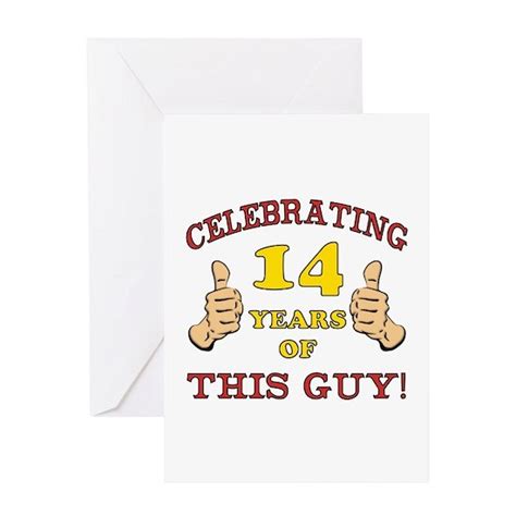 Funny 14th Birthday For Boys Greeting Card by ThePixelGarden - CafePress