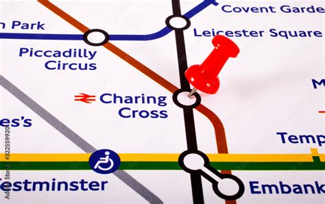 Charing Cross Station on a London Underground Map Stock Photo | Adobe Stock