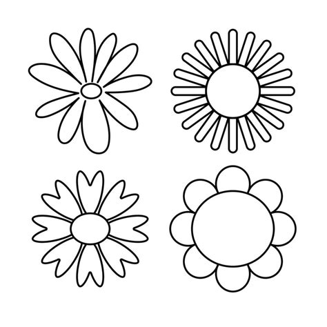 Flowers icon. Hand drawn simple black outline vector illustration clip ...