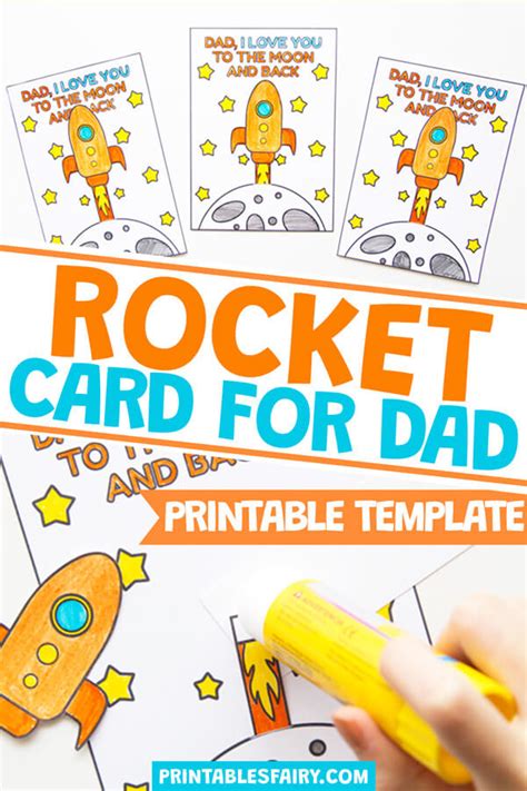 Father’s Day Rocket Card (It Moves!) - The Printables Fairy