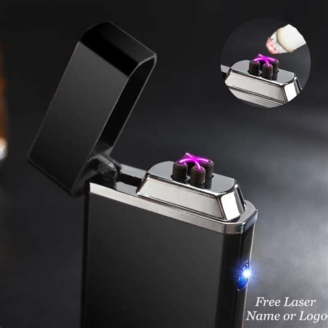 Hot USB Electric Double Arc Lighter Rechargeable Windproof Lighter ...