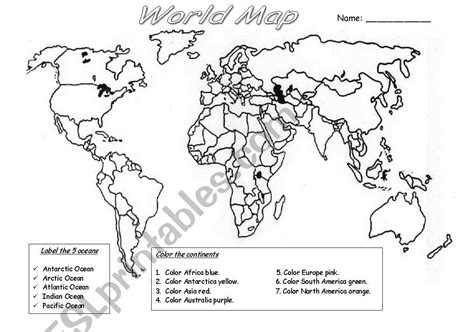 printable world map with continents and oceans labeled printable maps - world map labeled oceans ...