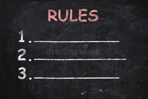 Chalkboard with List of Rules As Background Stock Photo - Image of ...