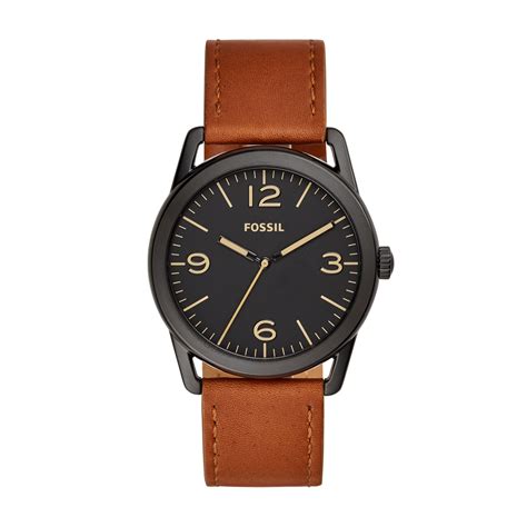 Fossil - Fossil Men's Ledger Three-Hand Brown Leather Watch - Walmart.com - Walmart.com