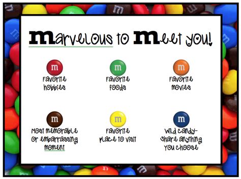 Marvelous M's Simple and yummy way for students to get to know each ...