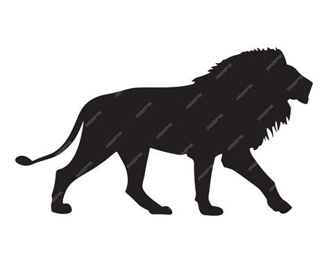 Premium Vector | Vector hand drawn lion silhouette black and white