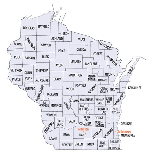 Wisconsin Counties: History and Information