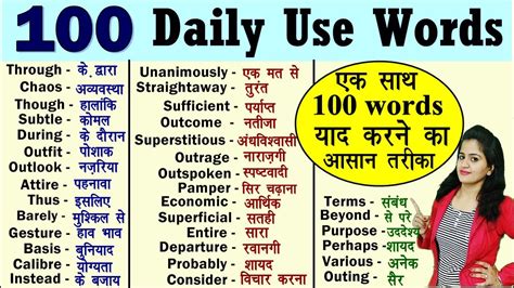 Daily Vocabulary Words In English - Tabitomo