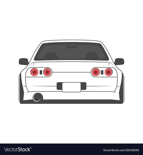 Cartoon japan tuned car isolated Royalty Free Vector Image