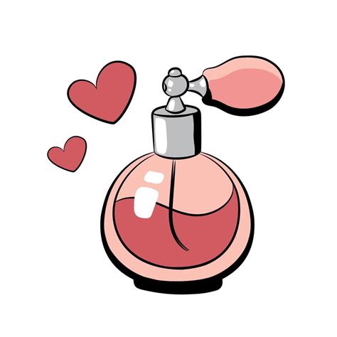 Hand drawn perfume bottle, vector illustration on white background ...