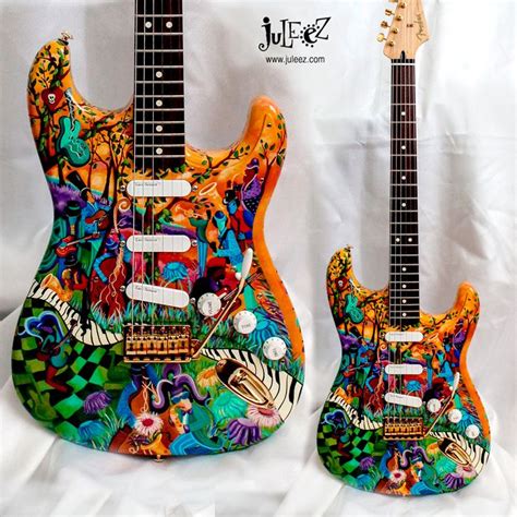 Juleez Custom Painted Fender Stratocaster | Cool electric guitars, Guitar painting, Fender guitars