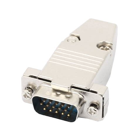 DB15 15 Pins VGA Male Converter Connector Adapter w Metal Housing Assembly - Walmart.com