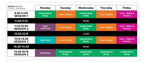 Alton Campus Example Timetable | HSDC