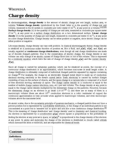 Charge Density | PDF | Electric Charge | Quantity