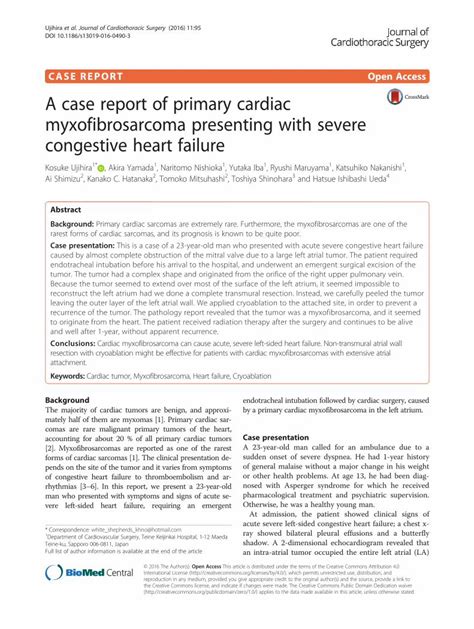 (PDF) A case report of primary cardiac myxofibrosarcoma presenting with - DOKUMEN.TIPS