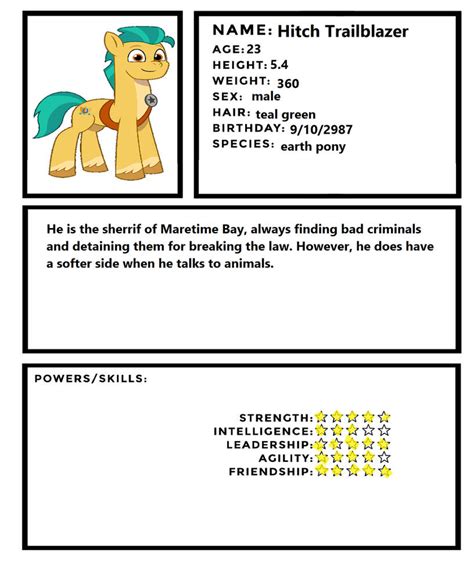 Hitch Trailblazer's Profile by Disneyponyfan on DeviantArt