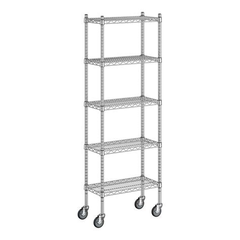 Regency 12" Wide NSF Chrome 5-Shelf Kit with 64" Posts and Casters