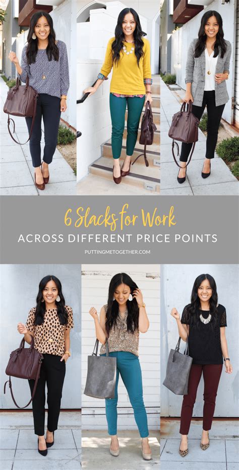 Comparing 6 Slacks for Work Across Different Brands and Price Ranges