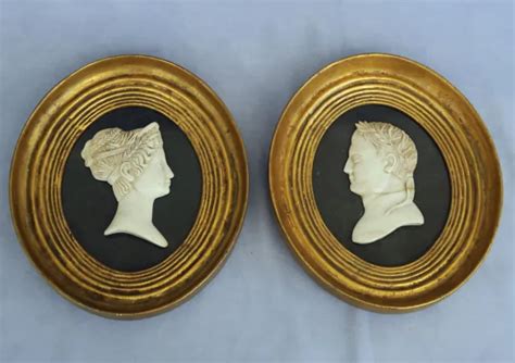 NAPOLEON 1ER EMPEREUR et JOSEPHINE Portraits Bas-Relief en Marbre XIXème Siècle EUR 600,00 ...