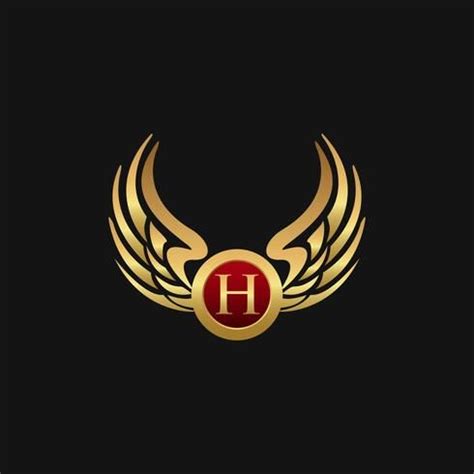 Luxury Letter H Emblem Wings logo design concept template | G logo design, Logo design creative ...